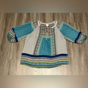 Fig & Flower Boho Sheer blouse XL